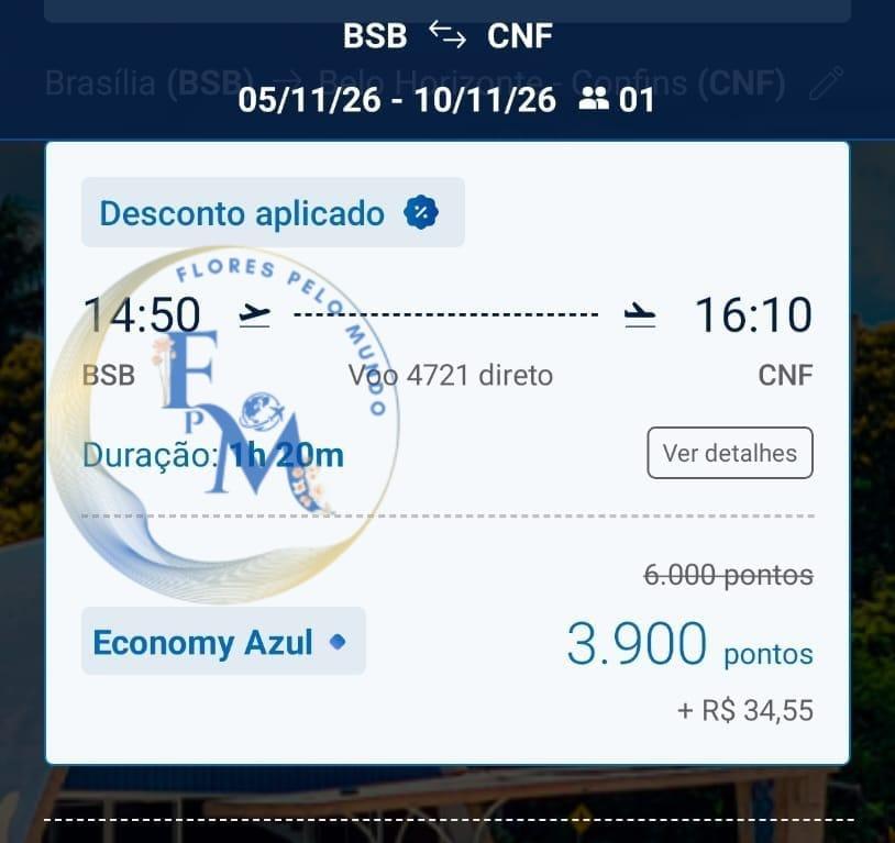 Alerta de passagem para Belo Horizonte